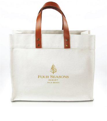 Four Seasons Resort - Canvas and Faux Leather Tote
