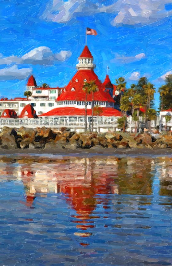 Hotel del Coronado digital painting created-from corporate photo