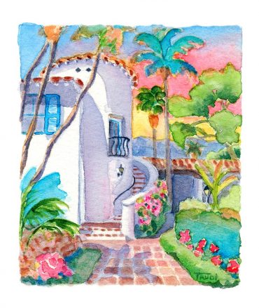 Four Seasons Santa Barbara watercolor