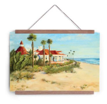 Hotel del Coronado canvas print with included magnetic holder